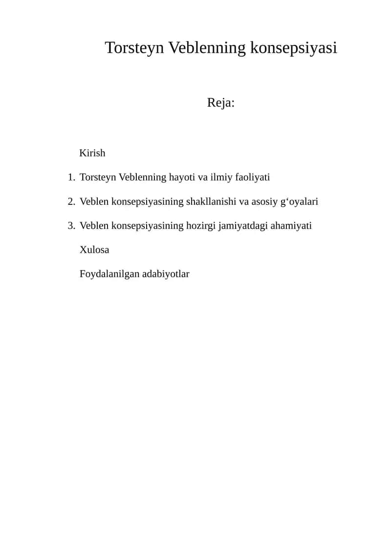 Torsteyn Veblenning konsepsiyasi