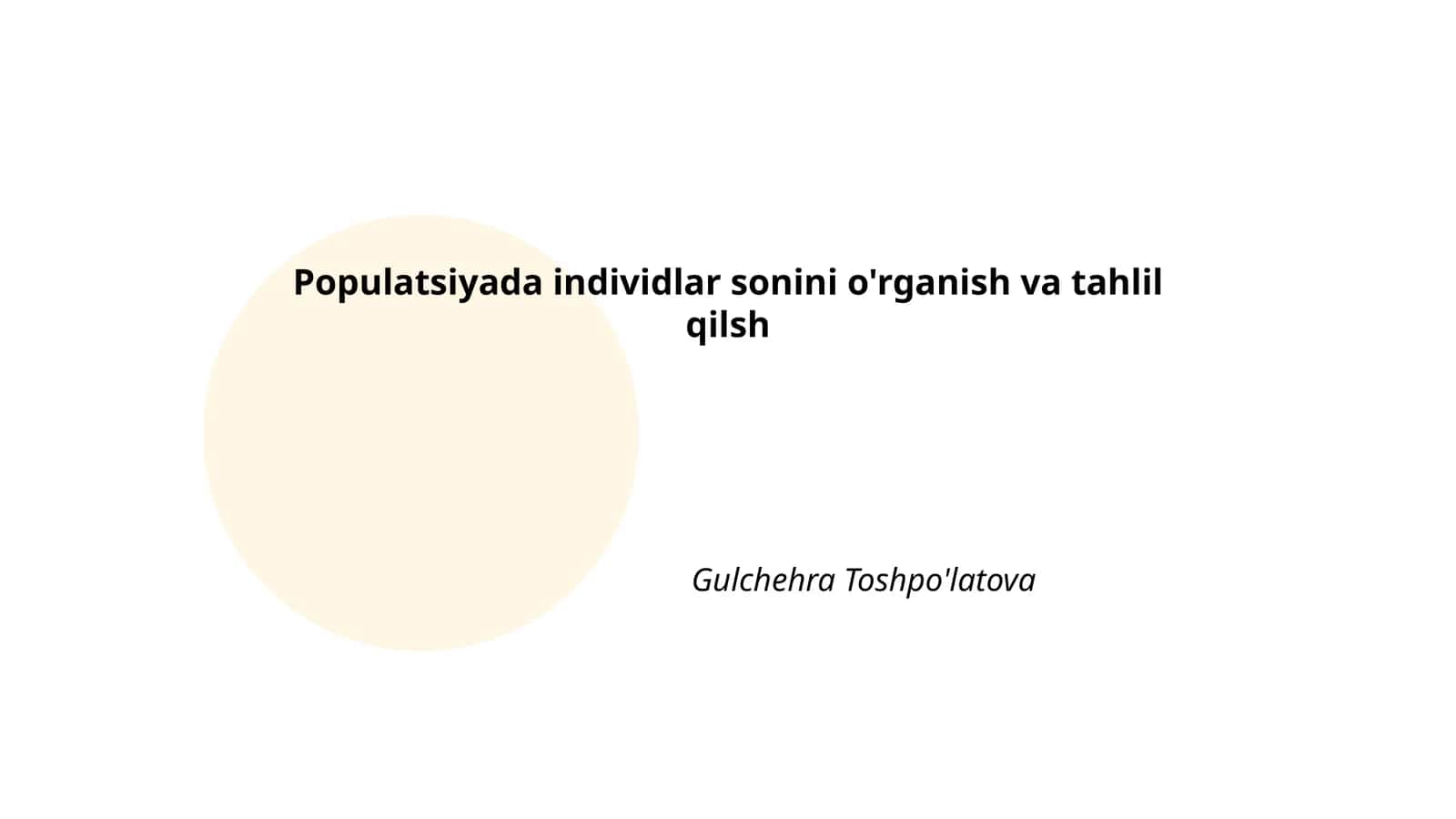 Aholi o'sishini o'rganish usullari