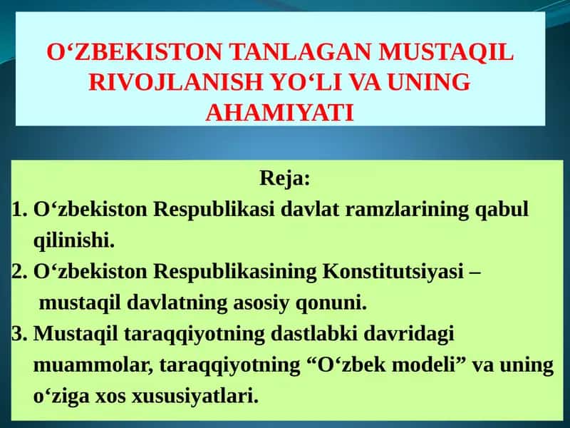 О‘zbekiston Respublikasi davlat ramzlarining qabul qilinishi