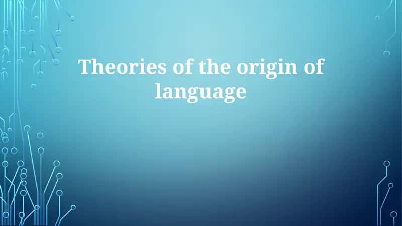 The "Bow-Wow" Theory of Language Origin