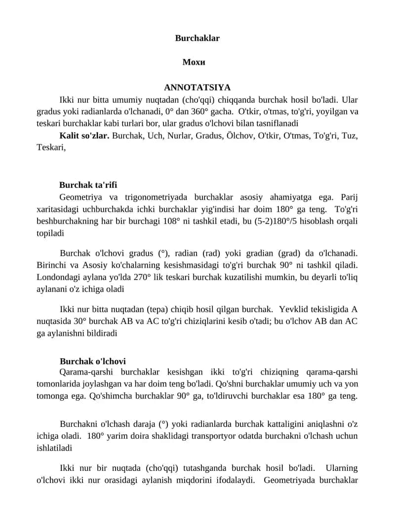 Burchaklar