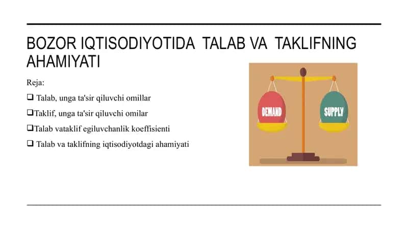 talab va taklif ahamiyati