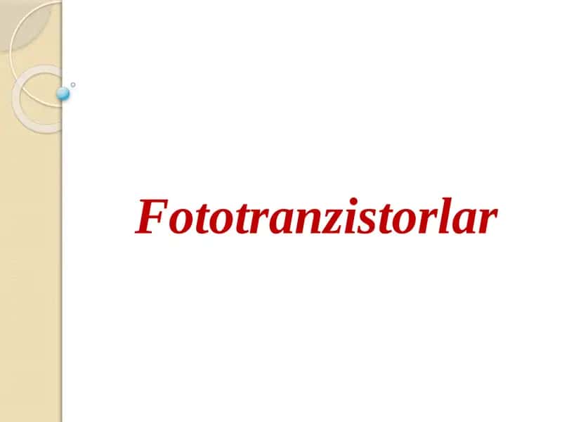 Fototranzistorlar