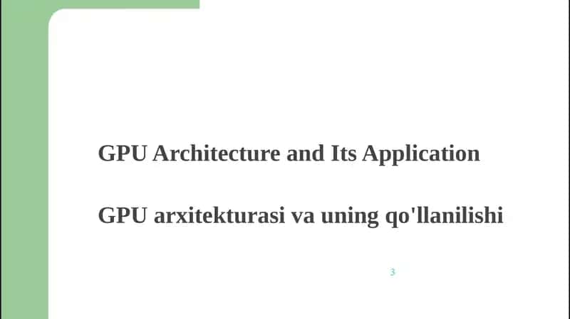 GPUarxitekturasivauningqo'llanilishi