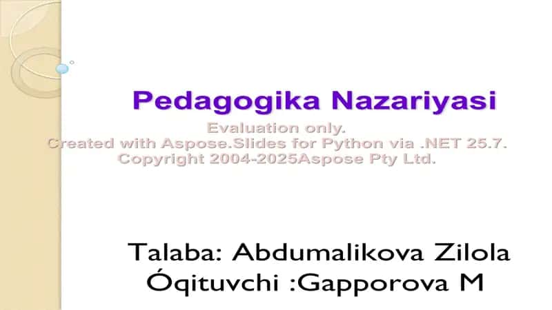 Pedagogika Nazariyasi