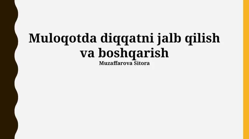 Diqqatni boshqarish strategiyalari