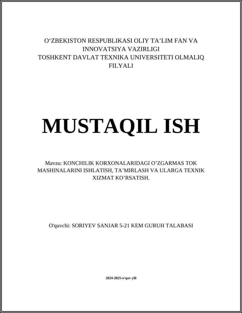O'zgarmas tok mashinalari