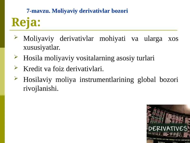 Moliyaviy derivativlar