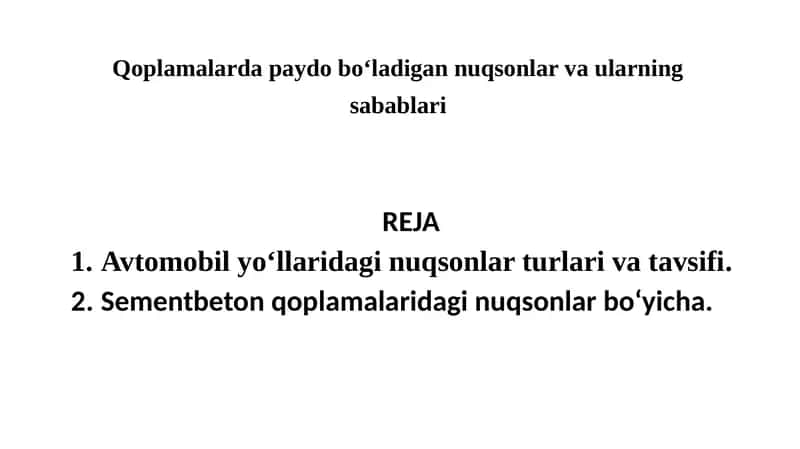 Nuqsonlar va ularning sabablari