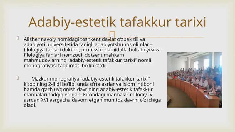 Adabiy-estetik tafakkur tarixi