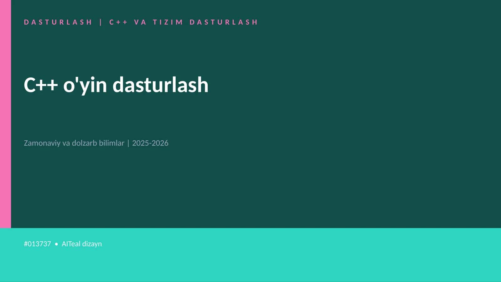 C++ VA TIZIM DASTURLASH