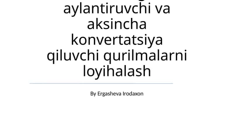 Real-vaqtli qayta ishlash va tizim loyihalash