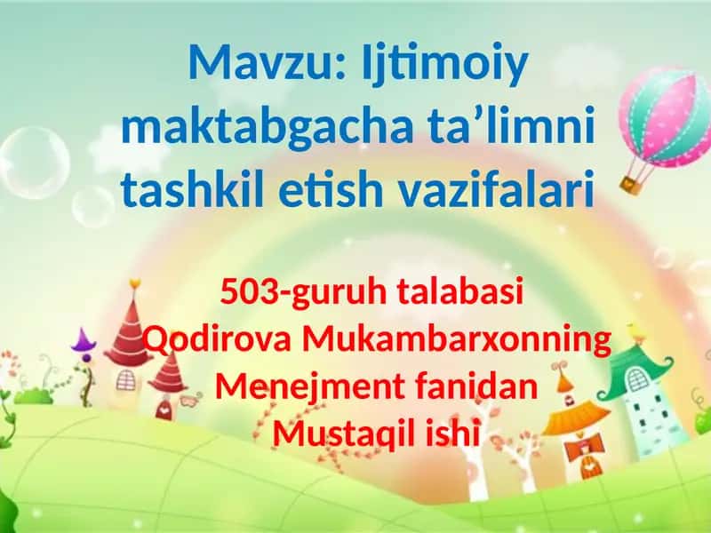 Maktabgacha ta'lim