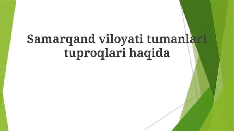 Samarqand viloyati tuproqlari