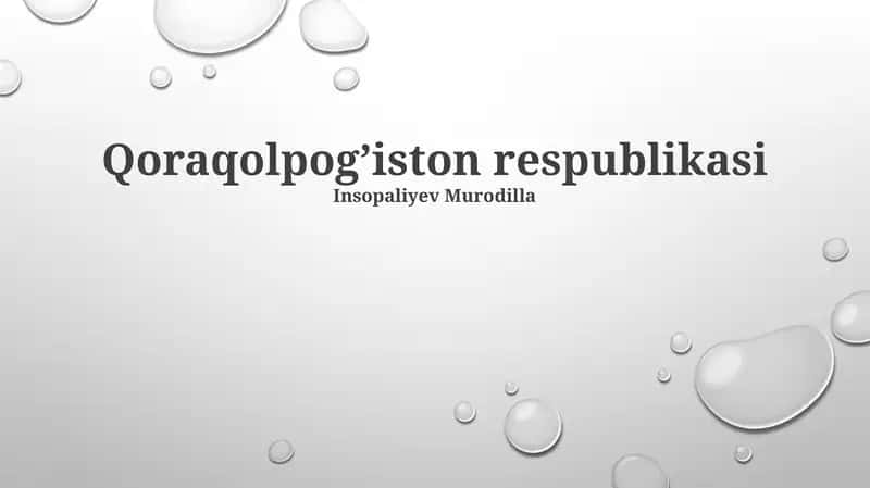 Qoraqalpog’iston Respublikasi