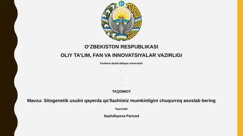 Sitogenetik usullarni qo'llash sohalari