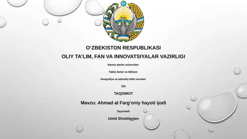 Ahmad al Fargʻoniy hayoti ijodi