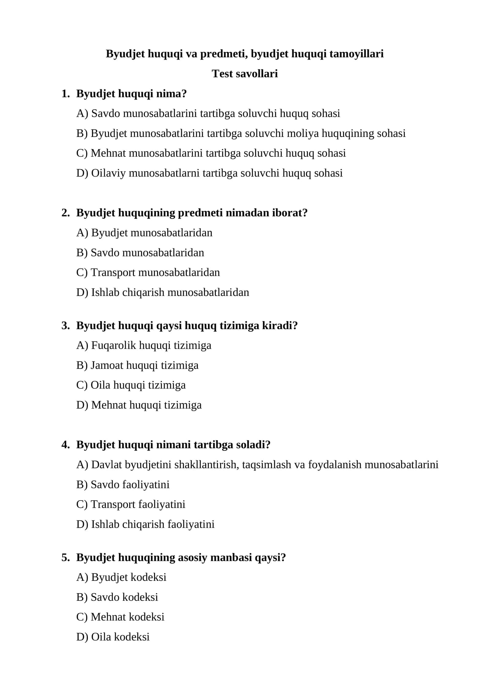 Byudjet huquqi va predmeti, byudjet huquqi tamoyillari