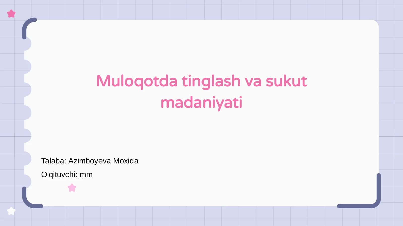 Muloqotda tinglash va sukut madaniyati