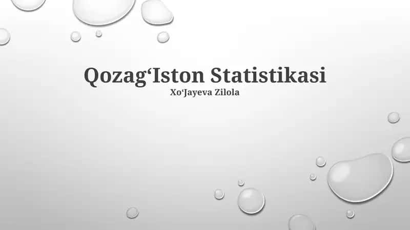 QozagʻIston Statistikasi