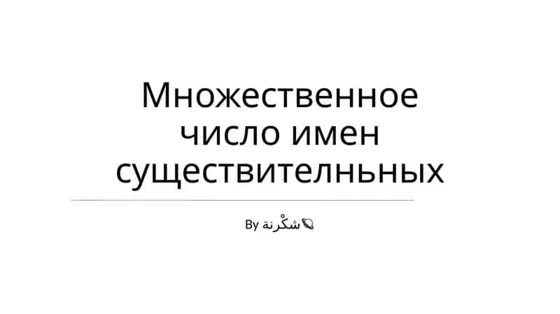 Множественное число имен существителньных