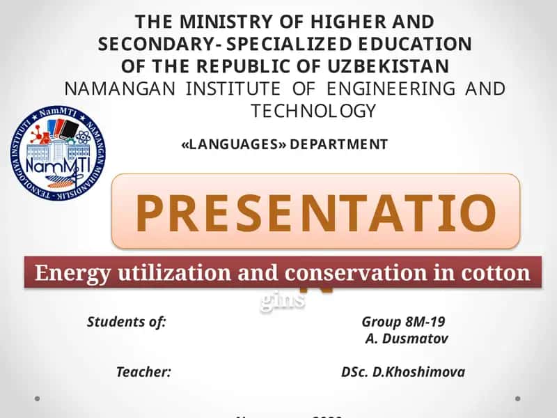 Energy utilization and conservation in cotton gins