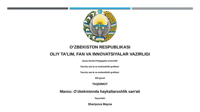 O'zbekistonda haykaltaroshlik san'ati