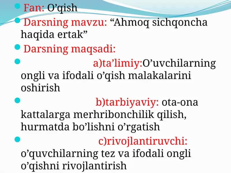 Ahmoq sichqoncha haqida ertak