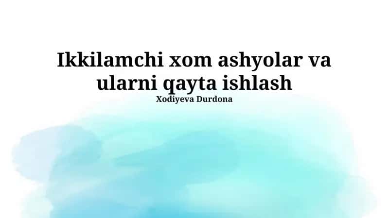 Qog'ozni qayta ishlash