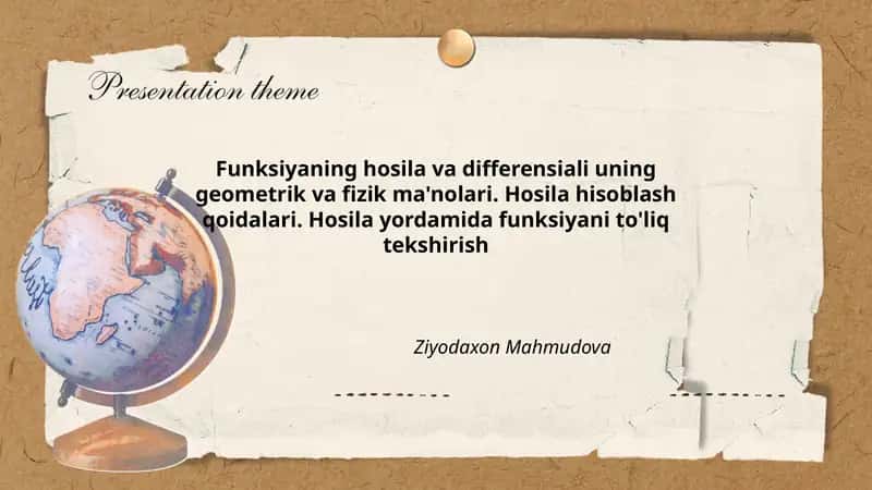 Hosila va differensial