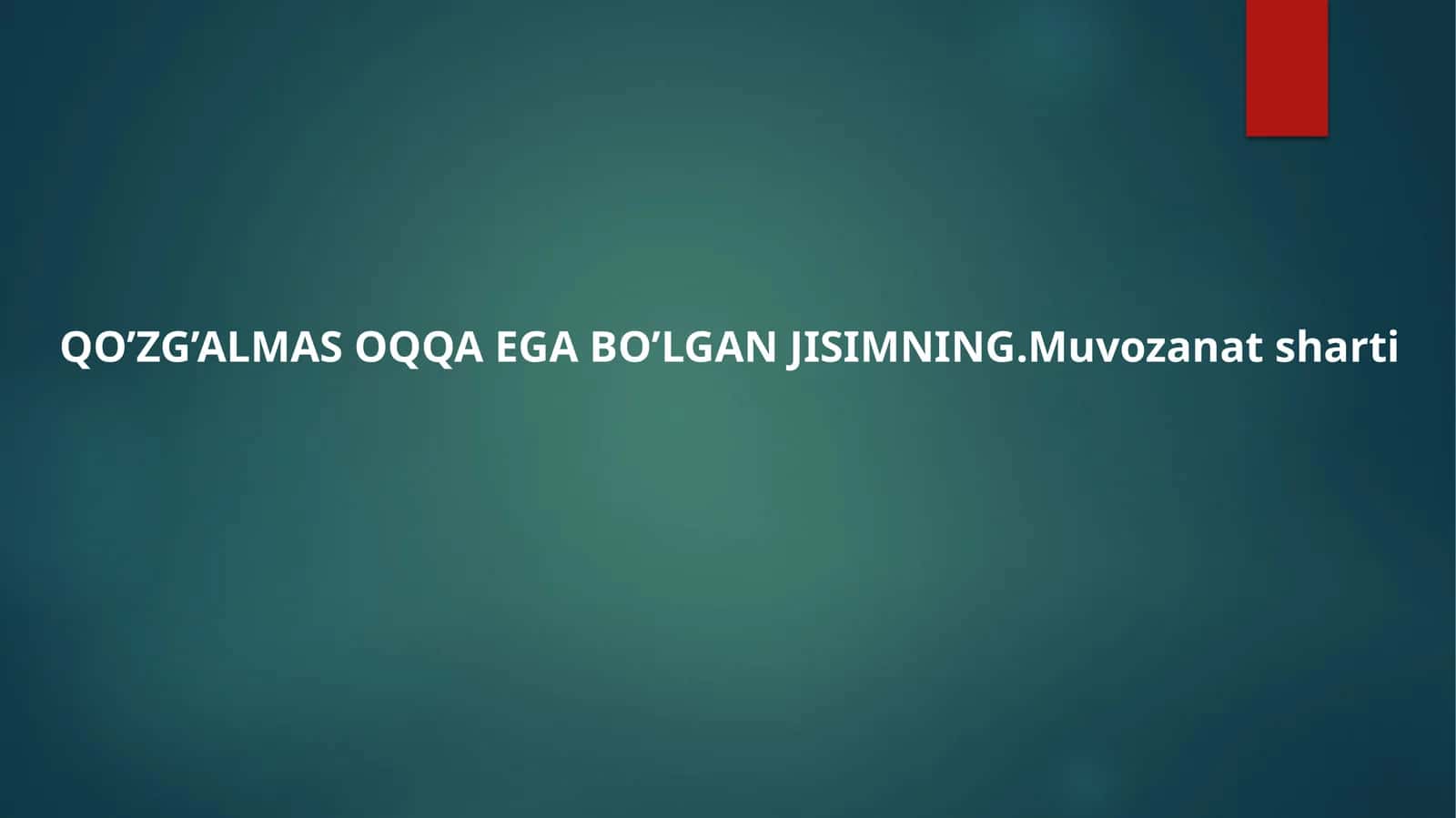 Muvozanat sharti