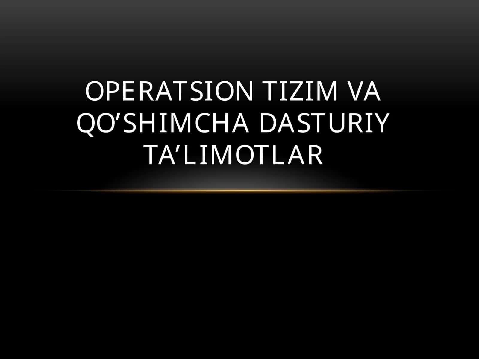 Operatsiontizim