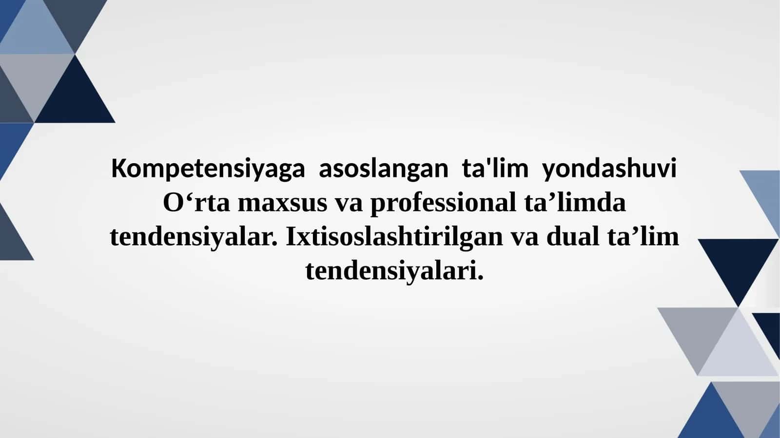 Kompetensiyaga asoslangan ta'lim yo'ndashuvi