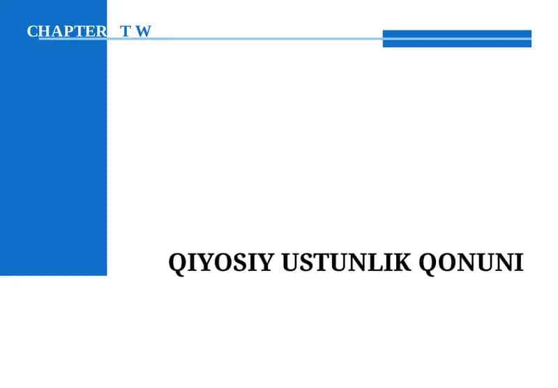 QIYOSIY USTUNLIK QONUNI
