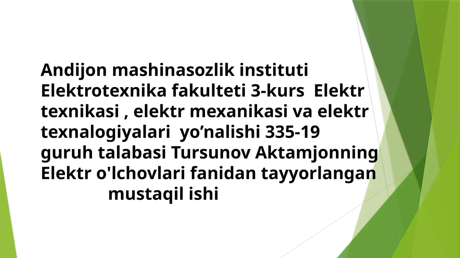 Elektot o'lchov asboblari