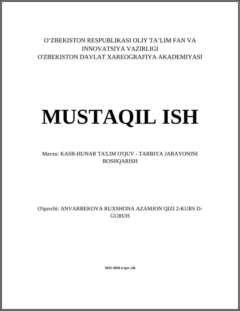 Kasb-Hunar Ta'lim