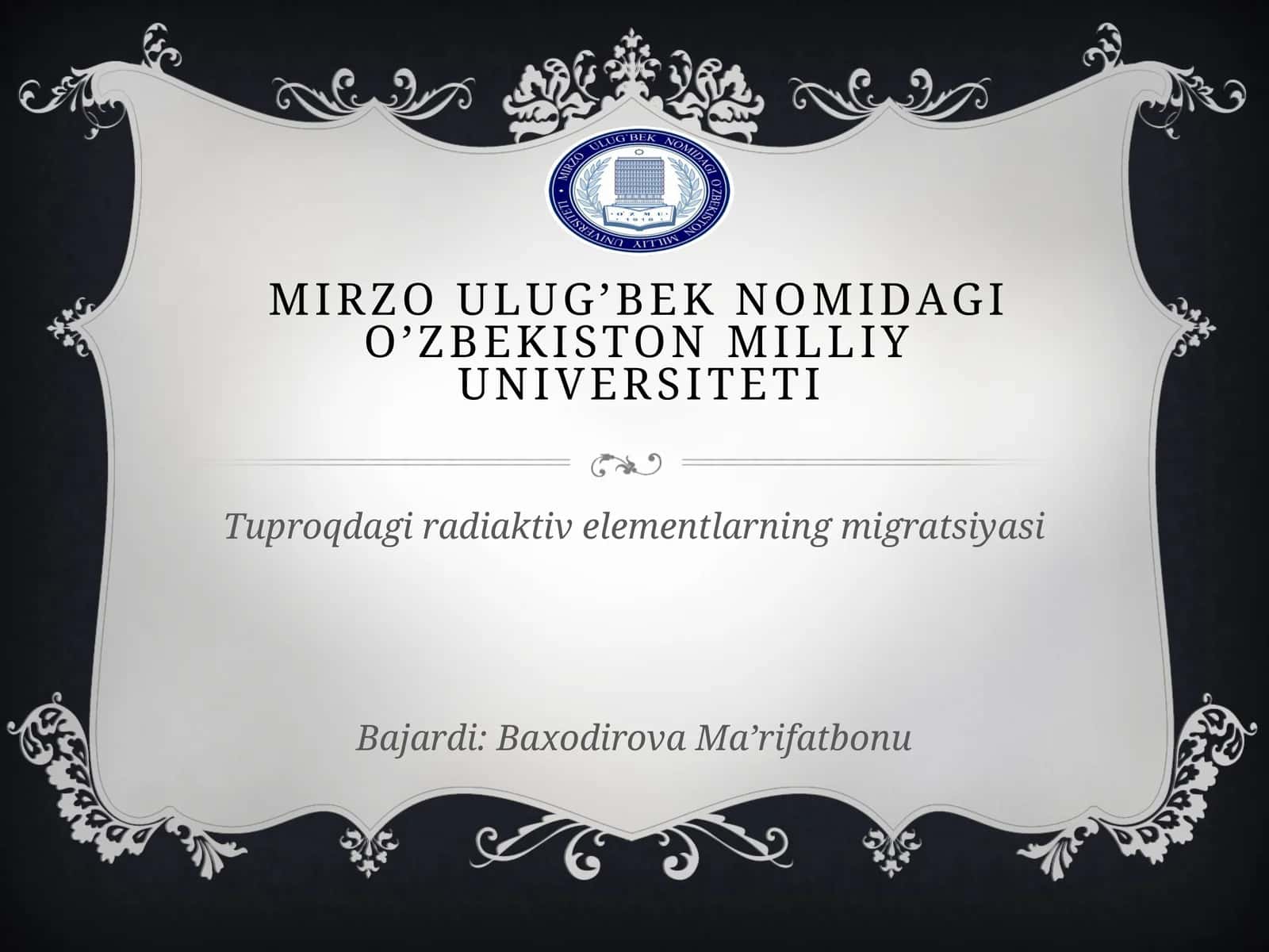 Tuproqdagi radiaktiv elementlarning migratsiyasi