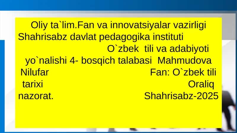 O`zbek tili tarixini davrlashtirishga oid turkologiyadagi qarashlar