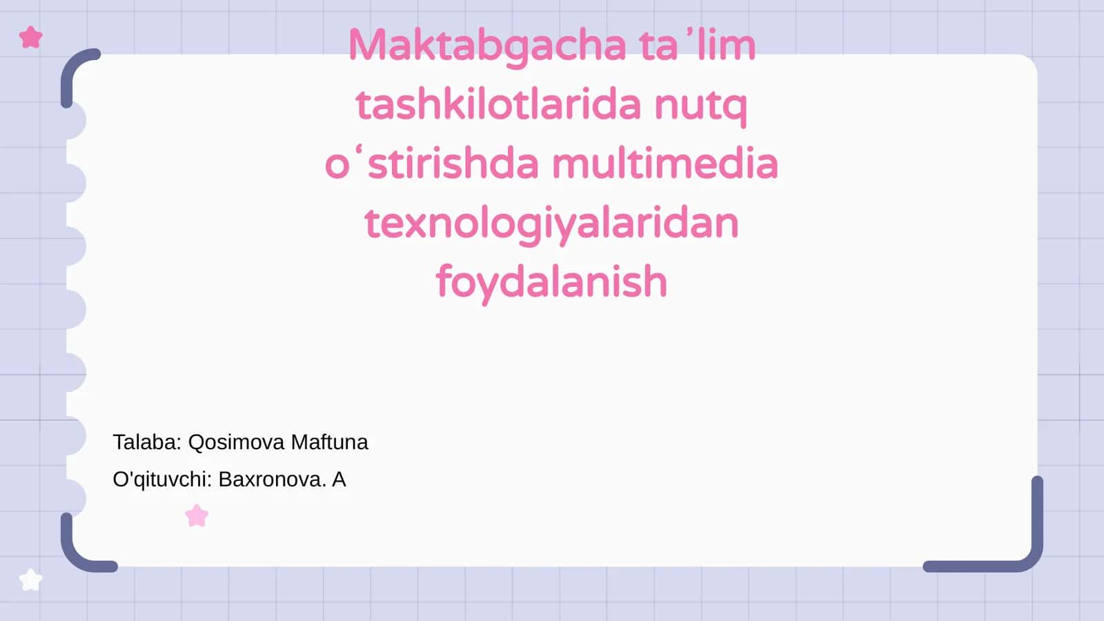 Maktabgacha taʼlimda multimedia texnologiyalar