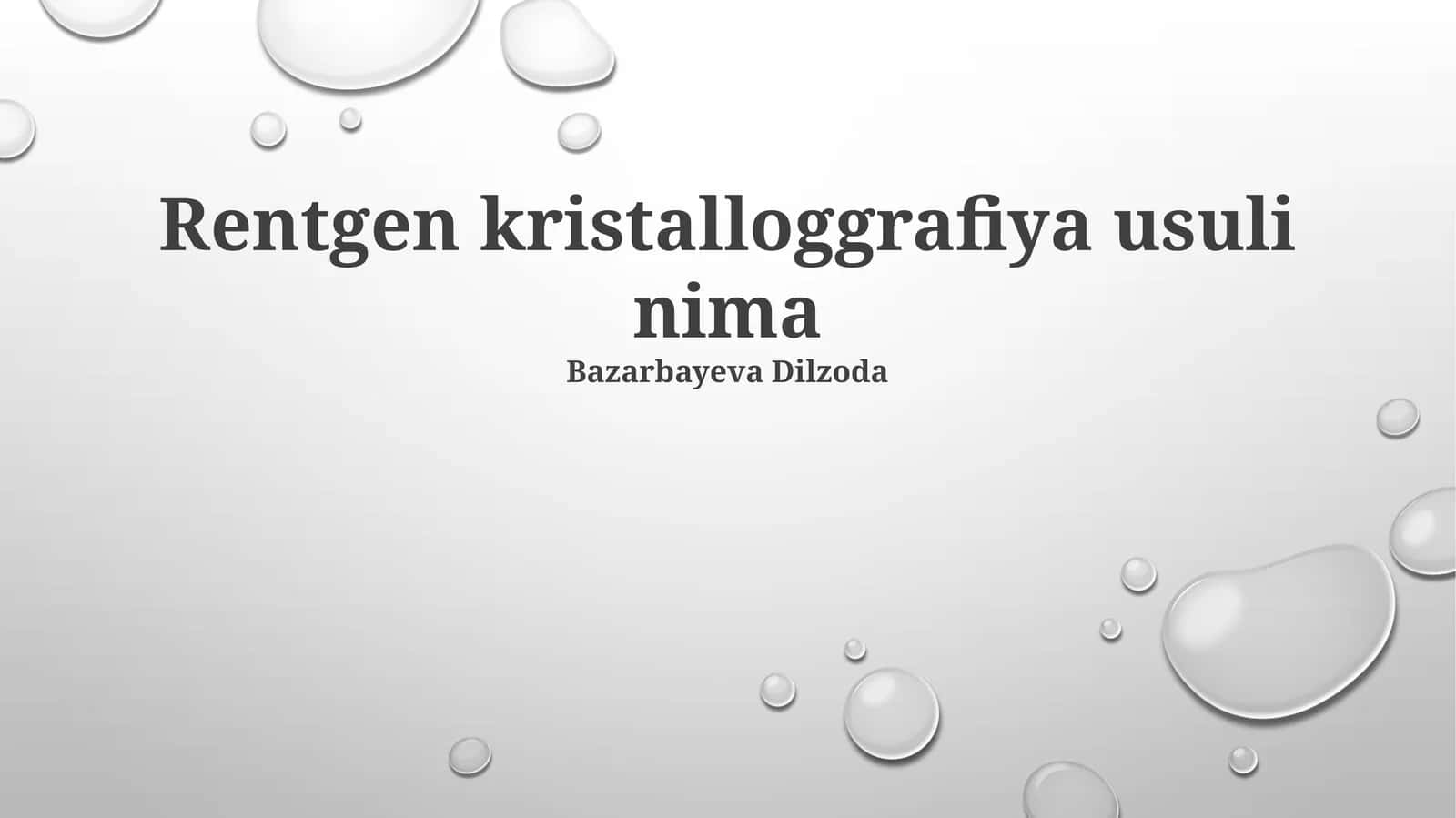 Rentgen kristalloggrafiya usuli nima