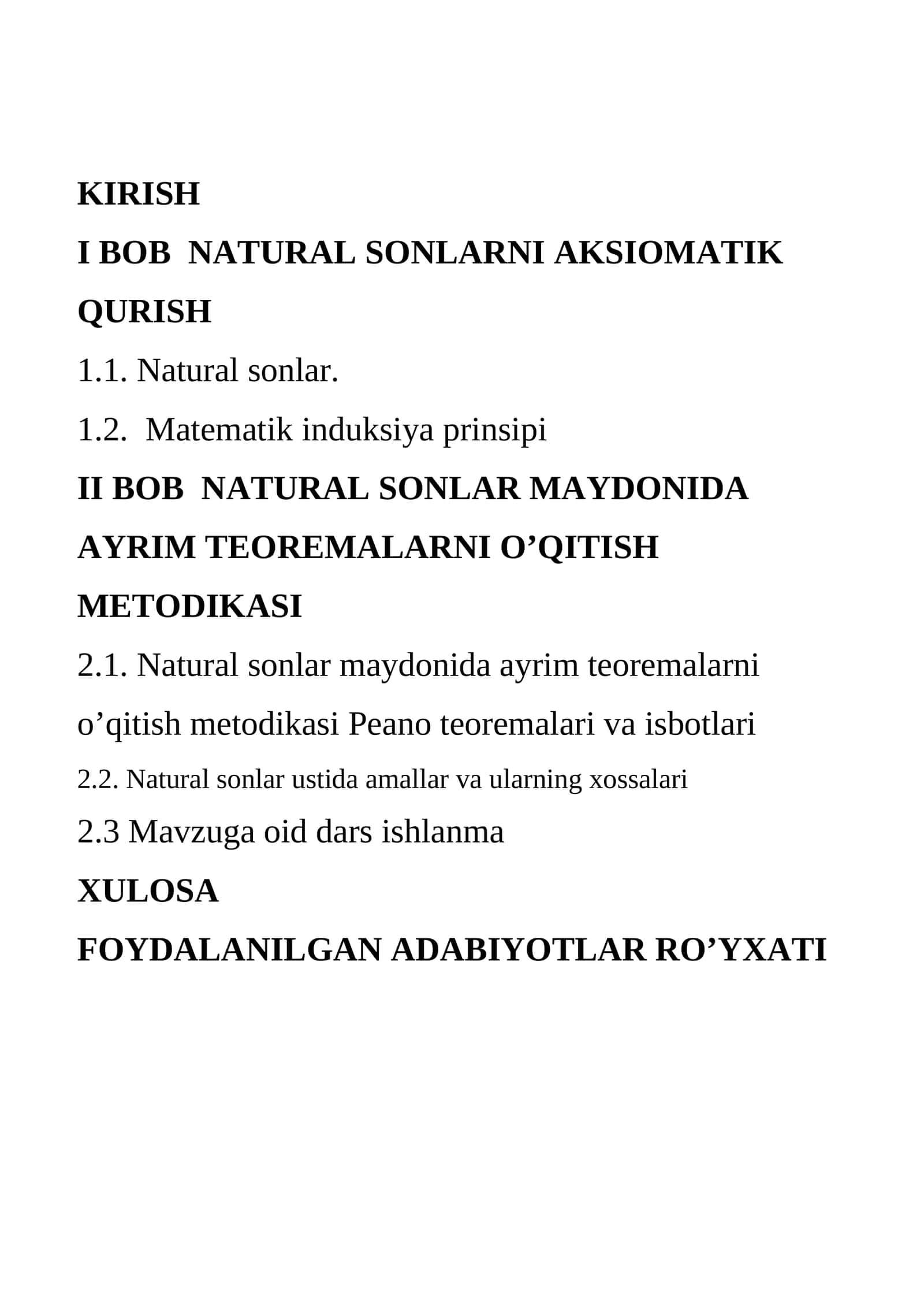 Natural sonlar va ularning xossalari