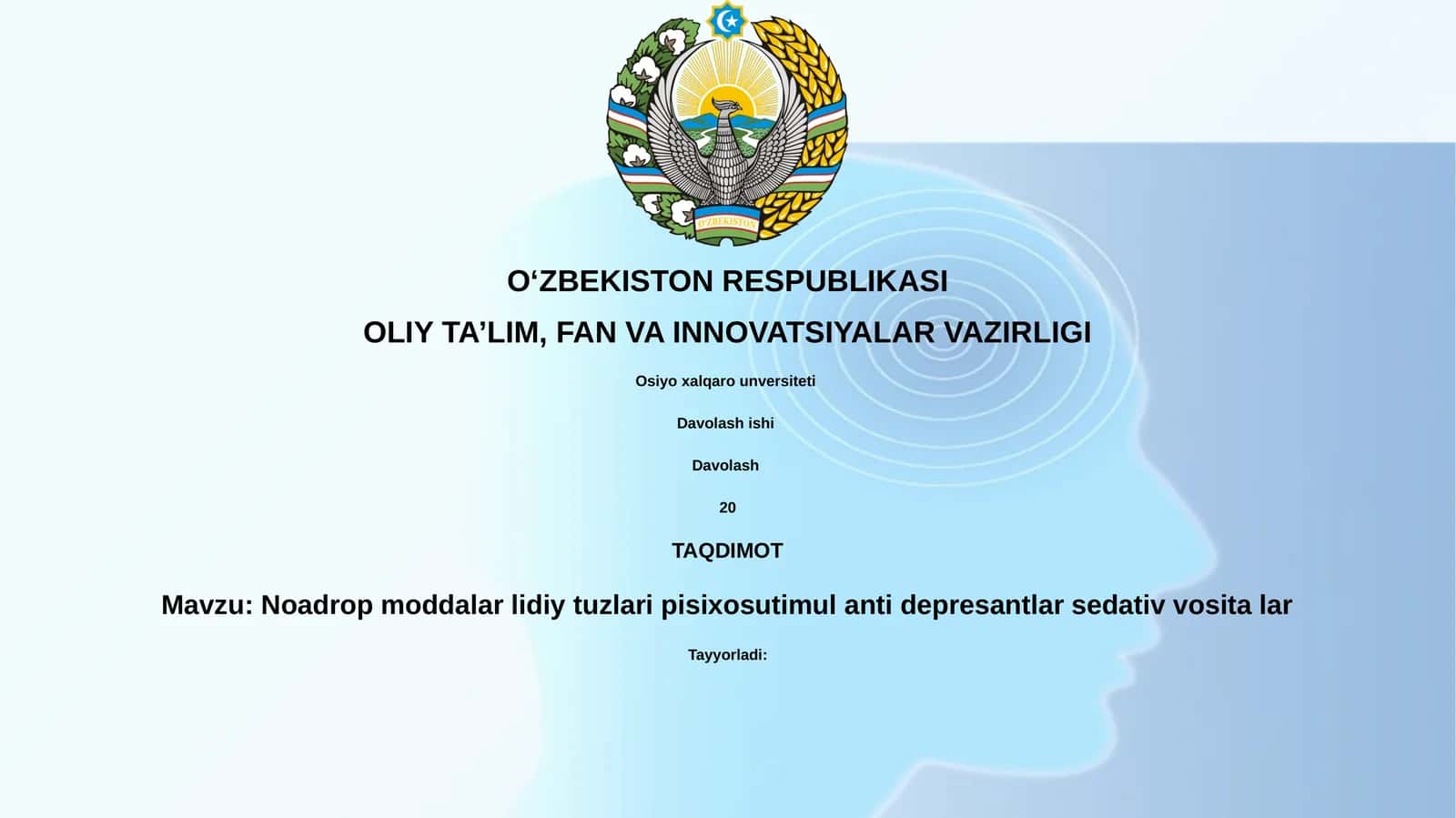 Noadropmoddalarlidiytuzlaripisixosutimulantidepresantlarsedativvositalar