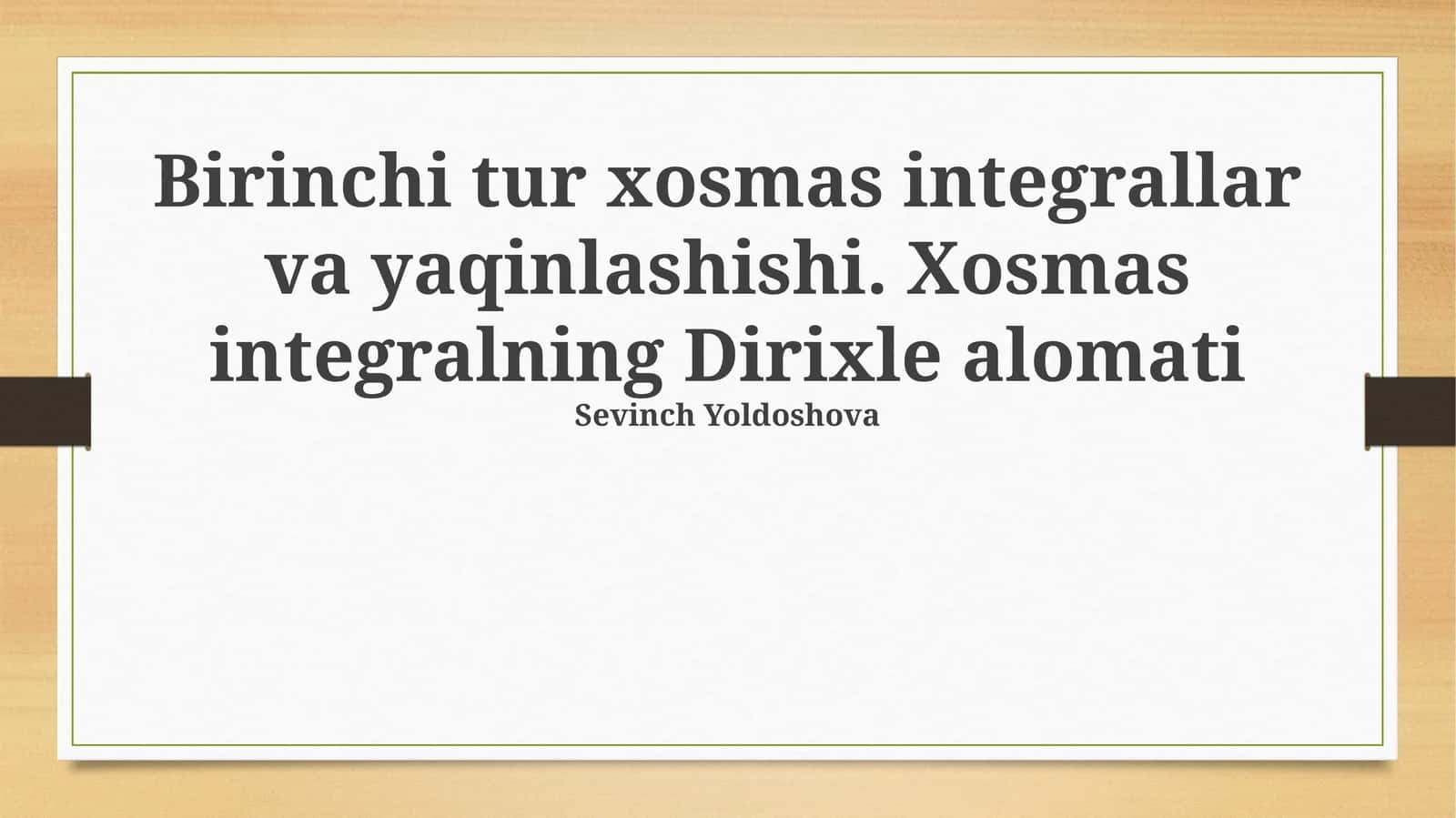 Dirixle mezoni, absolyut yig'ilmaydigan integrallar