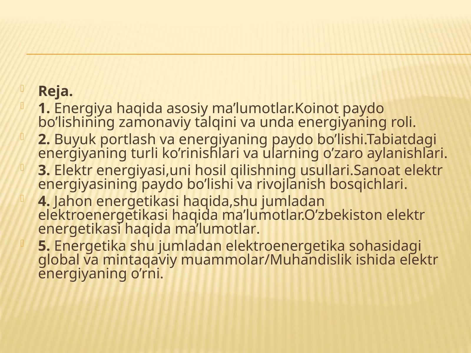 Energetikning paydo bo'lishi va portlashi