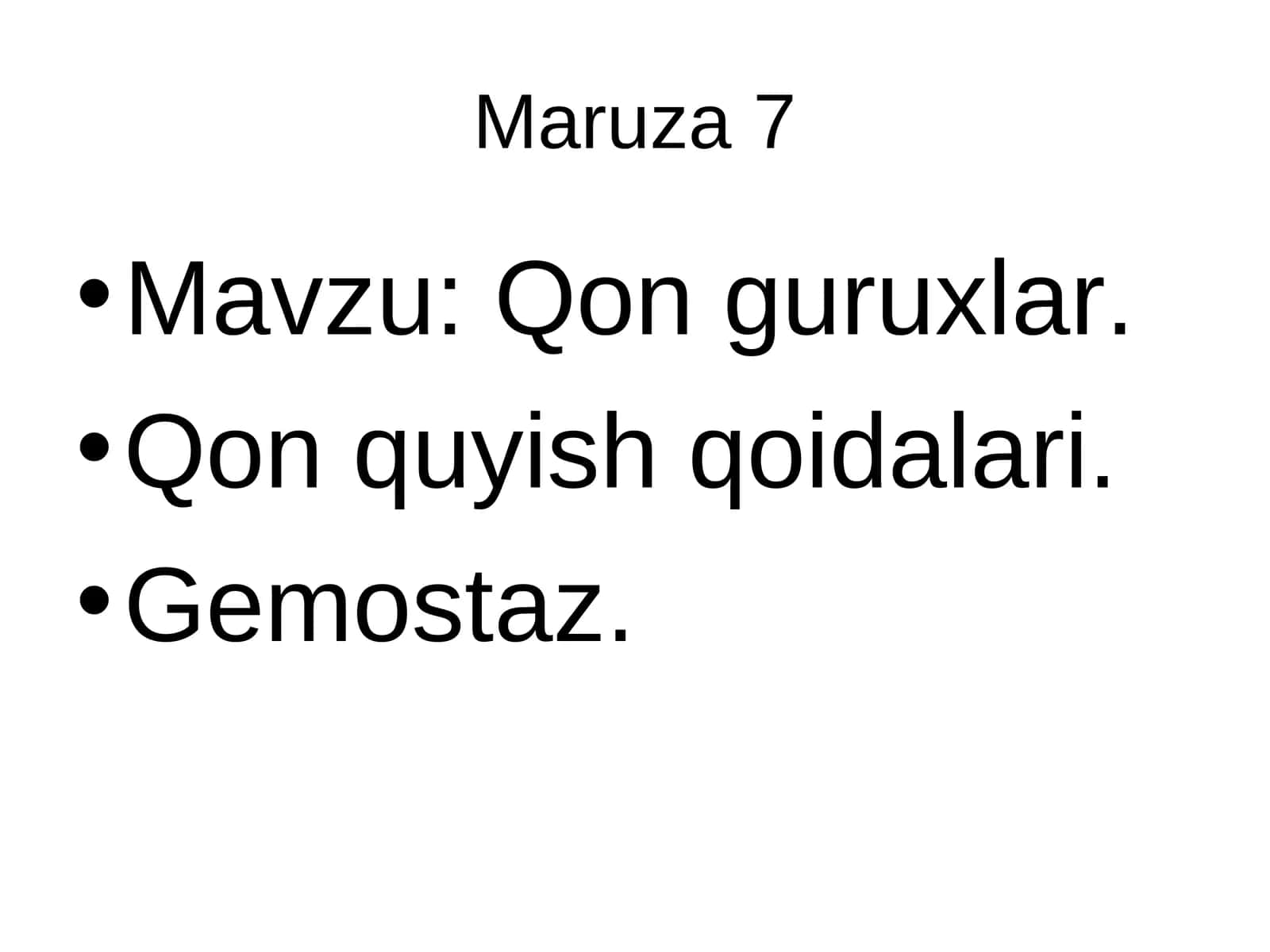 Qon guruxlar. Qon quyish qoidalari. Gemostaz