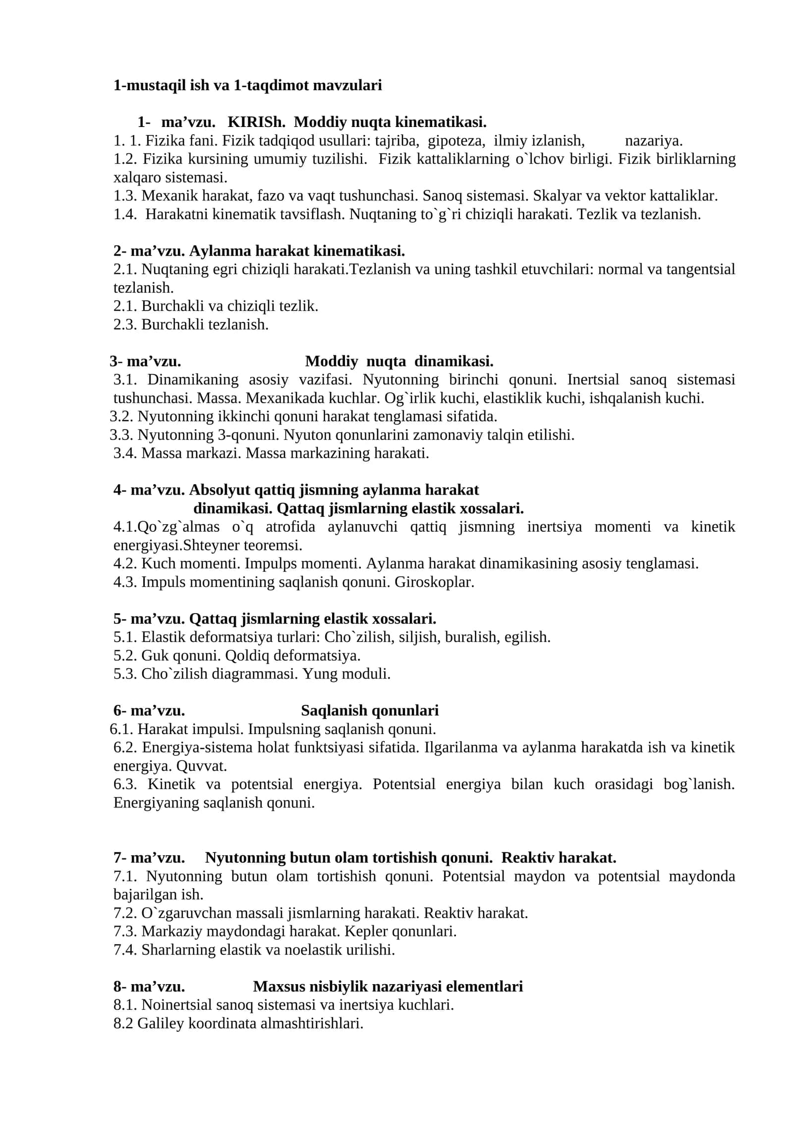 Moddiy nuqta kinematikasi