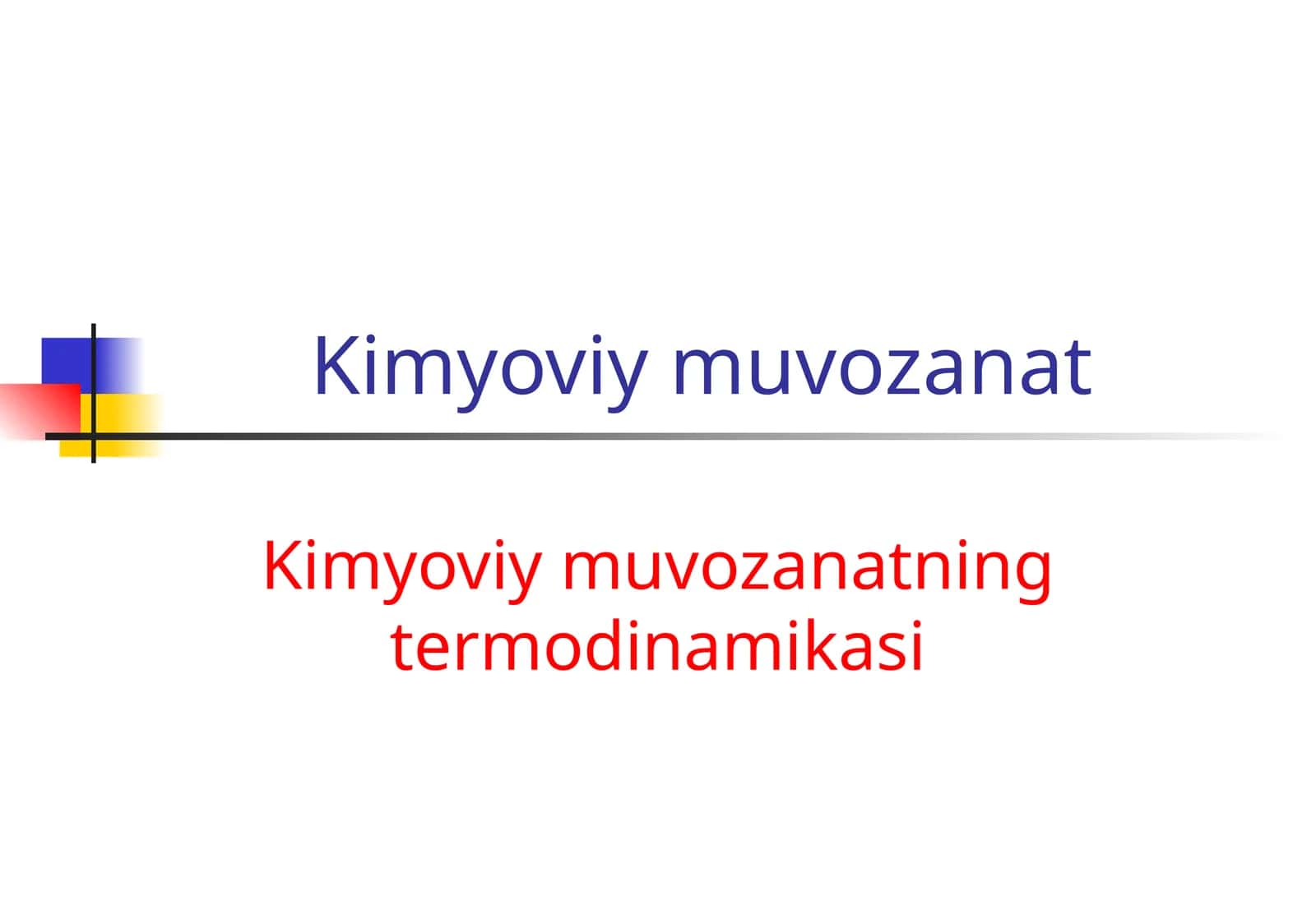 Kimyoviy muvozanat