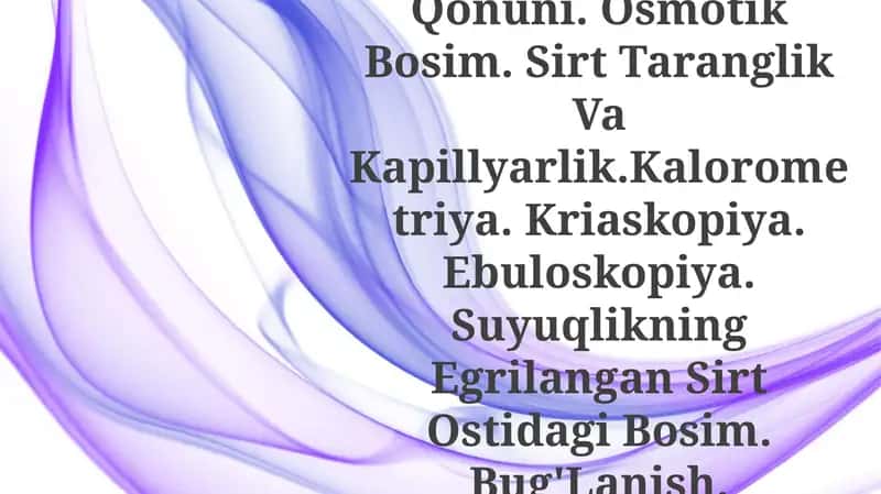 Suyuqlikning Tuzilishi Va Xossalari