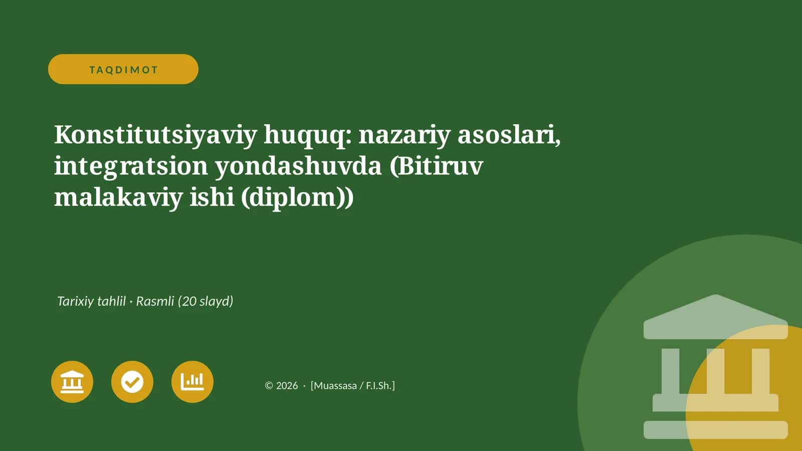 Konstitutsiyaviy huquq: nazariy asoslari, integratsion yondashuvda (Bitiruv malakaviy ishi (diplom))