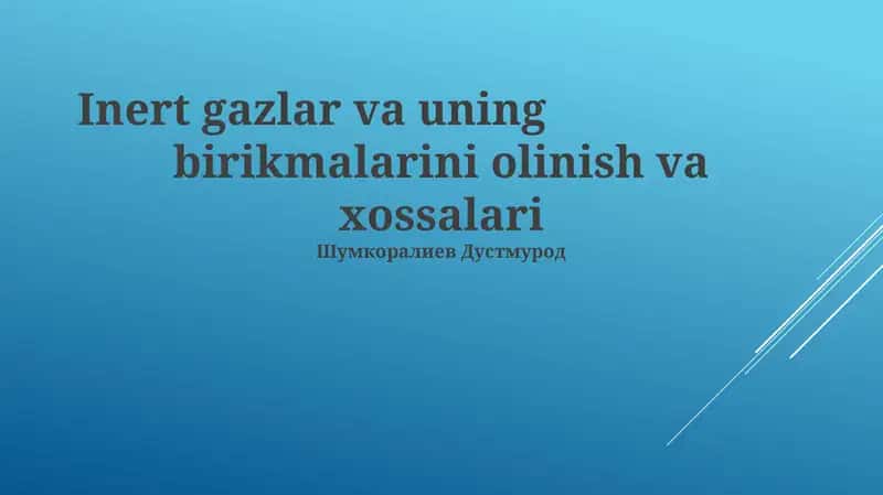 Nol valentli birikmalar va inert gazlar